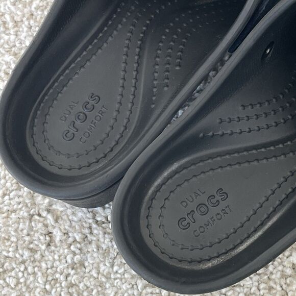 Crocs Women's Sarah Dual Comfort Slip On Mules Clogs Size 9 Black - Picture 11 of 15